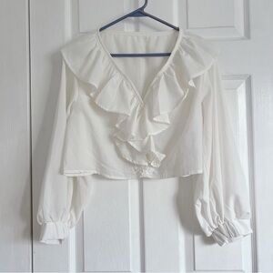 Japan Exclusive White Ruffle Blouse